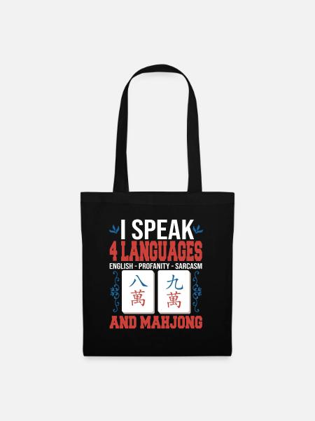 Geschenk für Mahjong Fans - Stoffbeutel - Schwarz