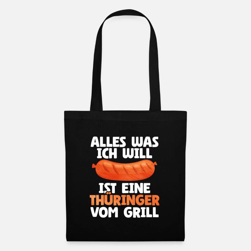 Bratwurst als Geschenk - Stoffbeutel - Schwarz