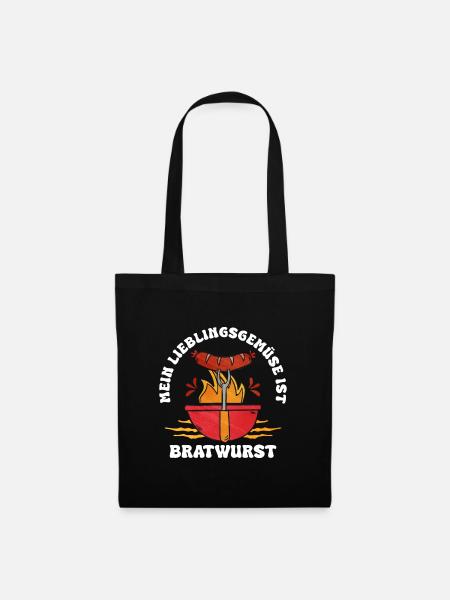 Bratwurst als Geschenk - Stoffbeutel - Schwarz