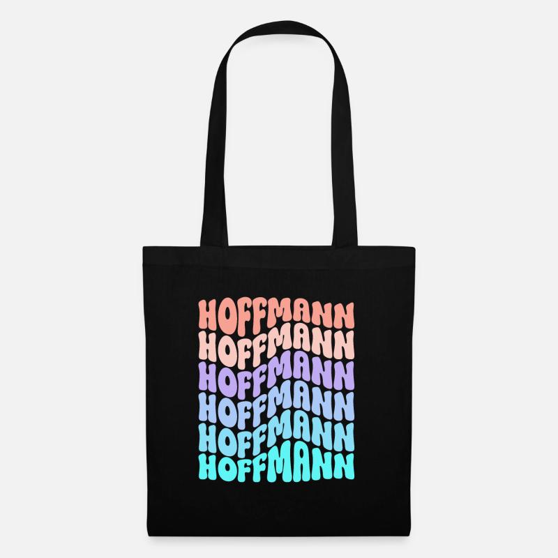 Hoffmann Retro Nachname Familie Geschenk - Stoffbeutel - Schwarz