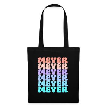 Meyer Familie Nachname Retro - Stoffbeutel - Schwarz - Vorne