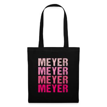 Meyer Familienname Team Retro Geschenkidee - Stoffbeutel - Schwarz - Vorne