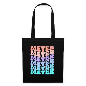 Meyer Retro Familie Nachname Geschenk - Stoffbeutel - Schwarz - Vorne