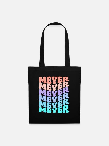 Meyer Retro Familie Nachname Geschenk - Stoffbeutel - Schwarz