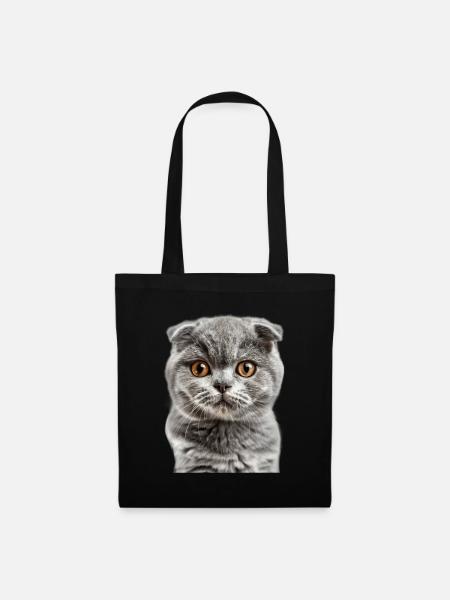 Schottische Faltohrkatze - Stoffbeutel - Schwarz