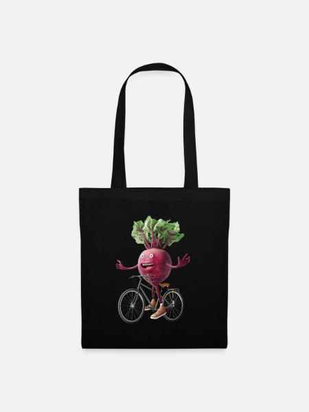 Rote Beete Fahrrad - Stoffbeutel - Schwarz