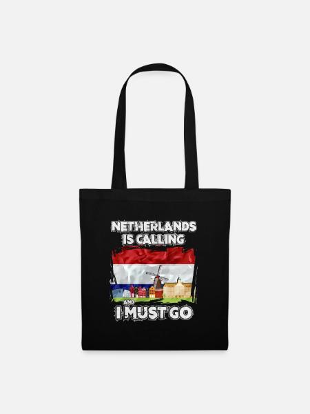 Niederlande - Stoffbeutel - Schwarz