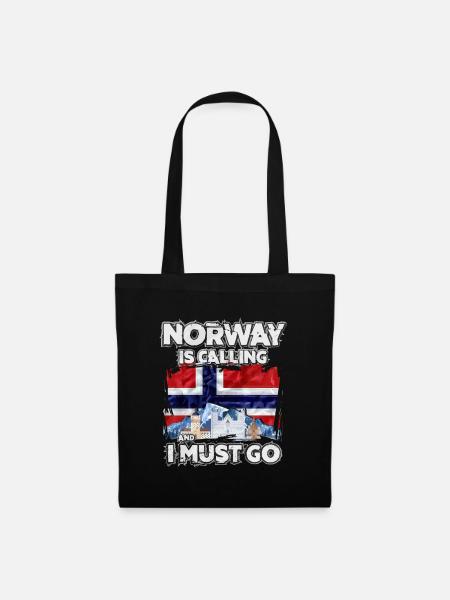 Norwegen - Stoffbeutel - Schwarz
