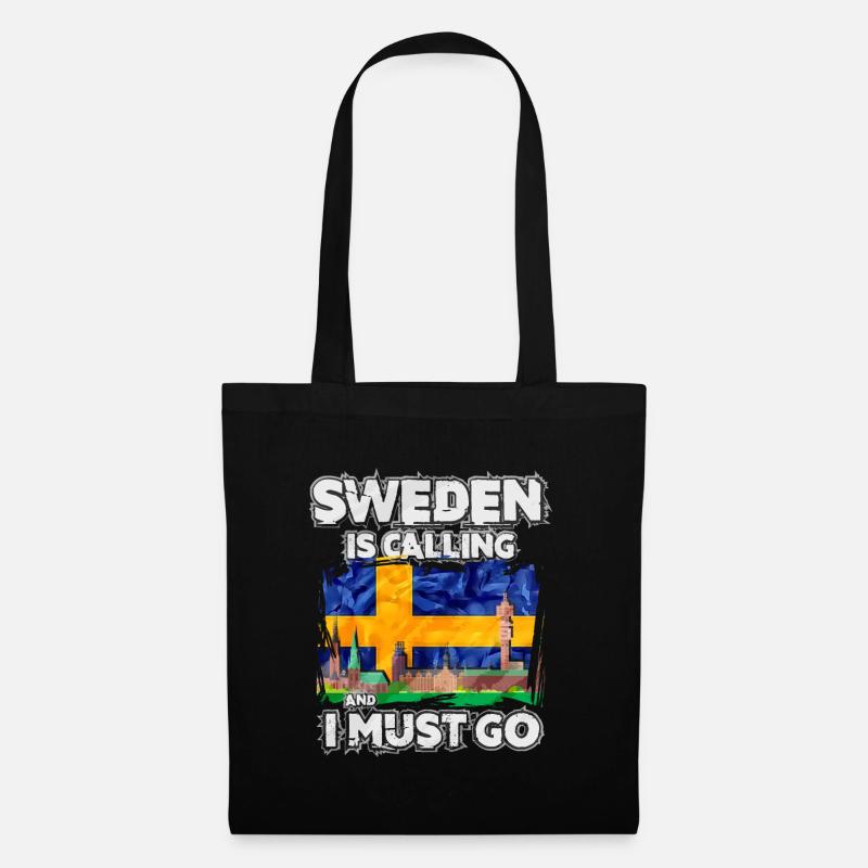 Schweden - Stoffbeutel - Schwarz