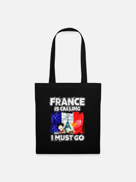 Frankreich - Stoffbeutel - Schwarz