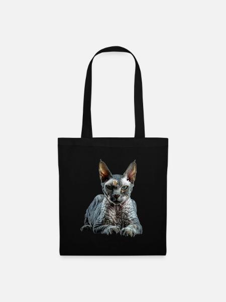 Devon Rex - Stoffbeutel - Schwarz