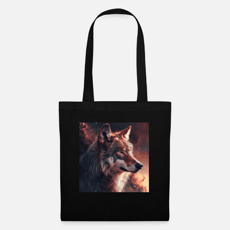 Wolf - Stoffbeutel - Schwarz