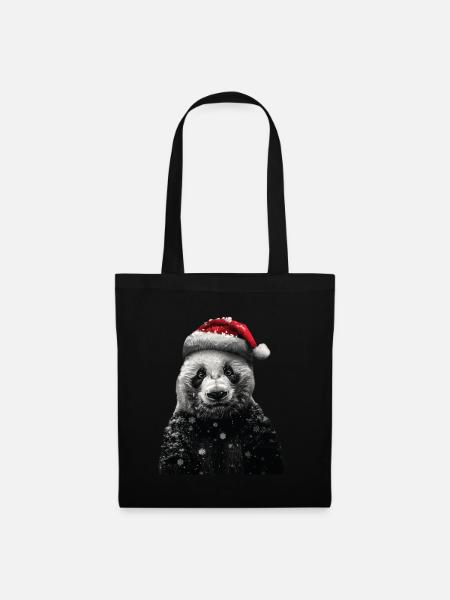 Panda - Stoffbeutel - Schwarz
