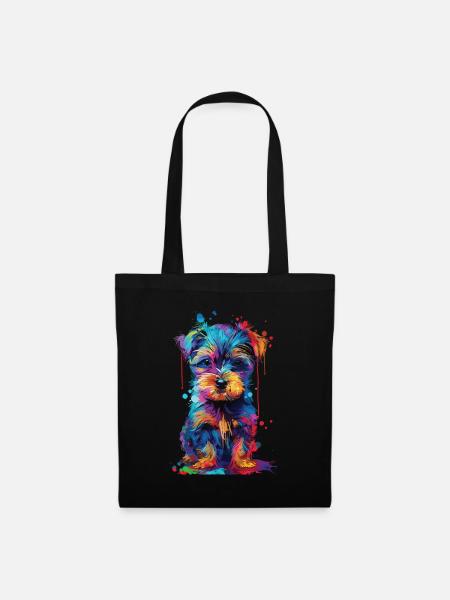Hund - Stoffbeutel - Schwarz