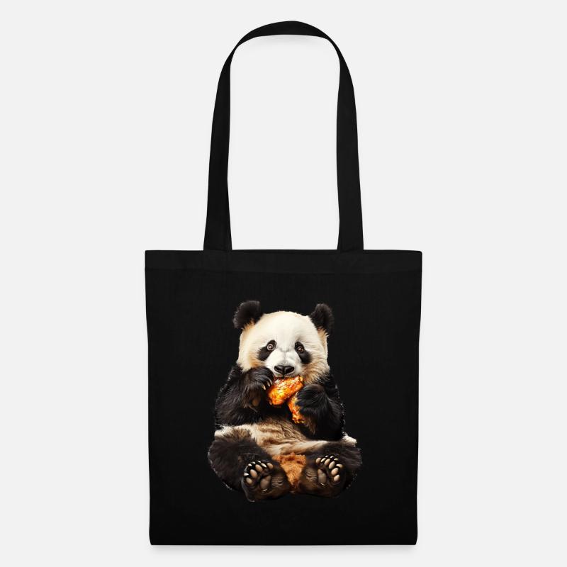 Panda - Stoffbeutel - Schwarz