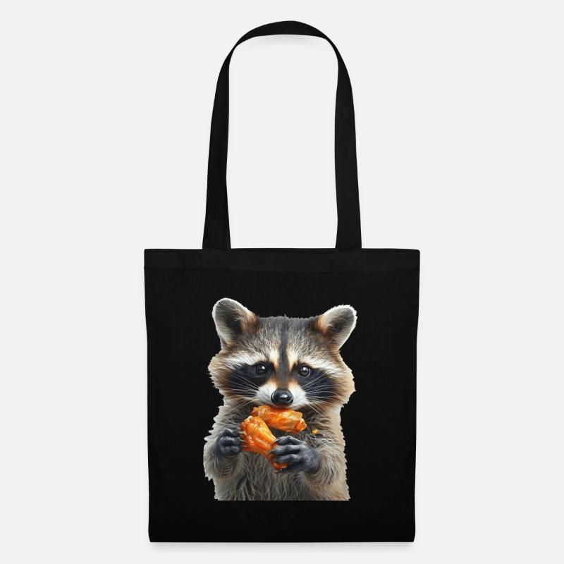 Waschbär - Stoffbeutel - Schwarz