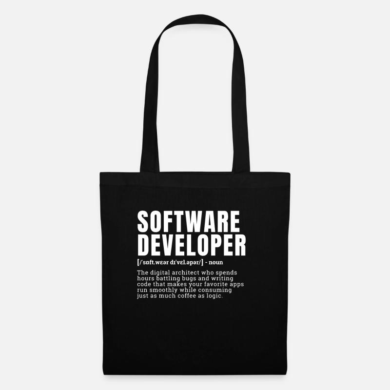 Funny Software Developer Occupation Definition Occ - Stoffbeutel - Schwarz