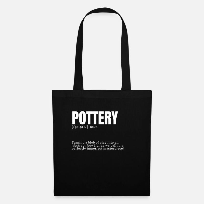 Funny Indoor Hobbies Definition Dictionary Pottery - Stoffbeutel - Schwarz
