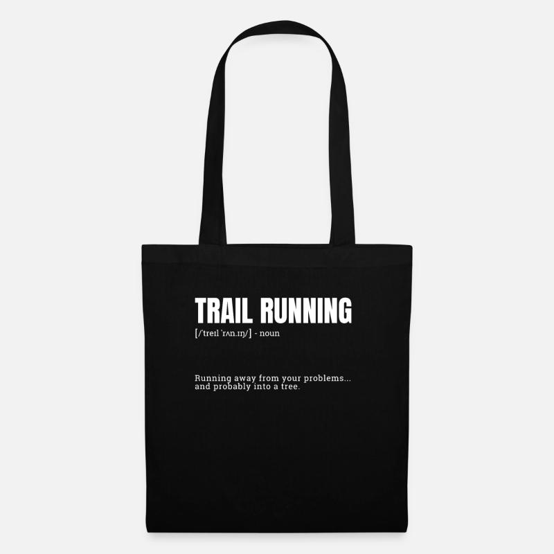 Funny Trail Running Running Into A Tree - Stoffbeutel - Schwarz