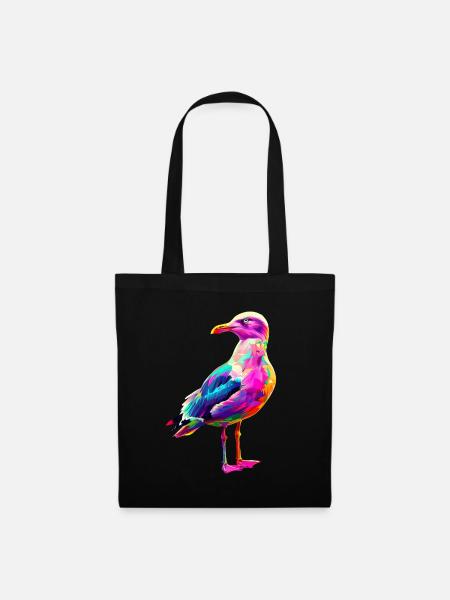 Möwe - Stoffbeutel - Schwarz