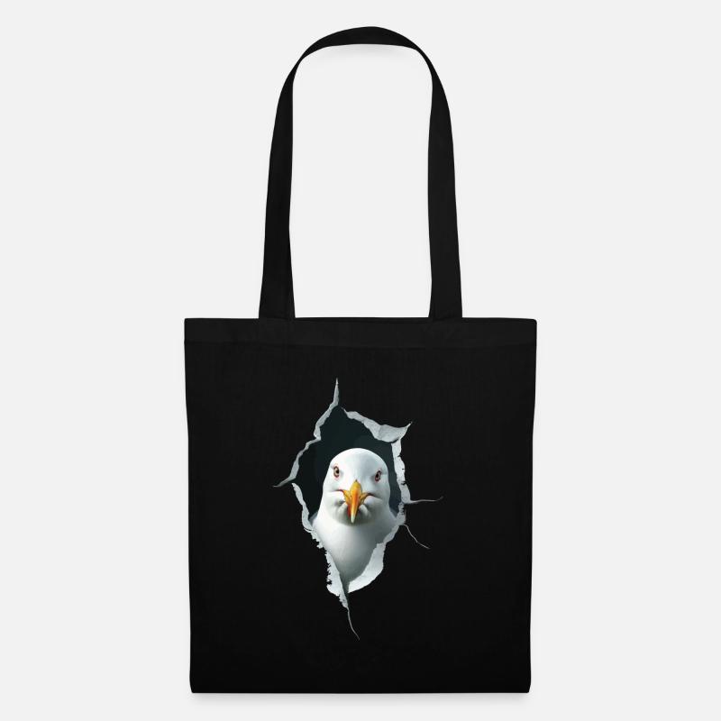 Möwe - Stoffbeutel - Schwarz
