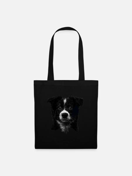 Border Collie - Stoffbeutel - Schwarz