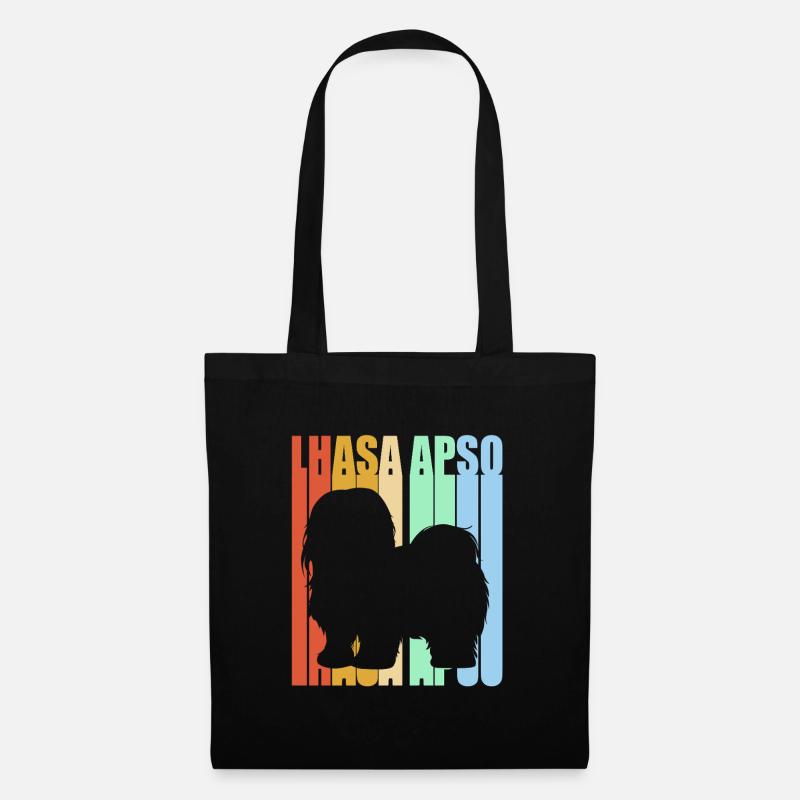 Lhasa Apso - Stoffbeutel - Schwarz