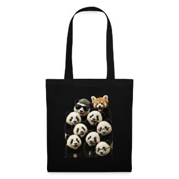 Panda - Stoffbeutel - Schwarz - Vorne
