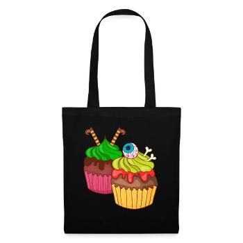 Gâteau au muffin Halloween - Sac en tissu - noir - Devant