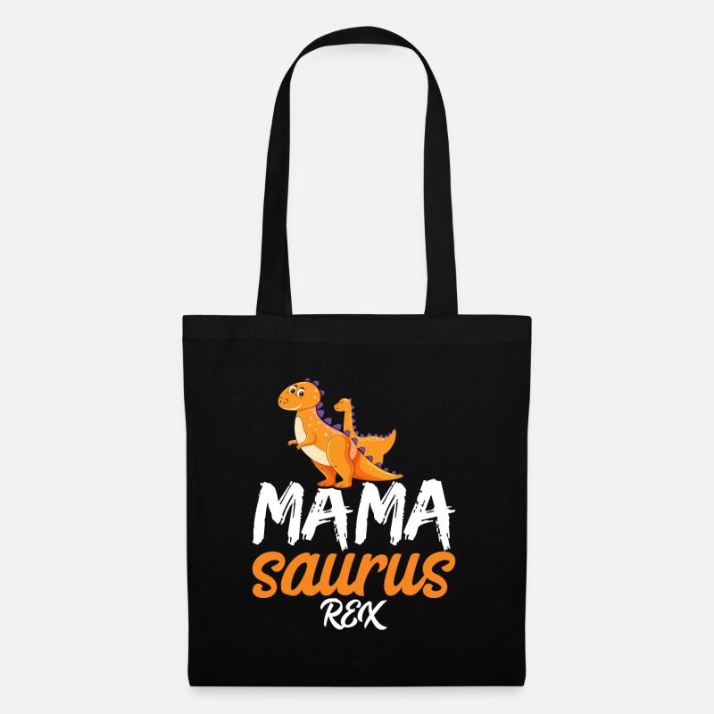 Mama Saurus Rex leidenschaftlich liebe Mutter Mom - Stoffbeutel - Schwarz