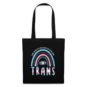 Transgender Boho Regenbogen Trans - Stoffbeutel - Schwarz - Vorne