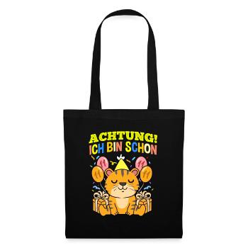 Achtung Ich Bin Schon 11 Geburtstag Tiger - Stoffbeutel - Schwarz - Vorne