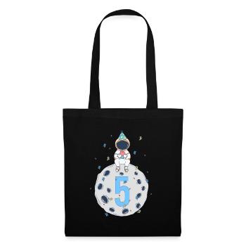 Fête d’anniversaire de l’espace du 5ème anniversaire - Sac en tissu - noir - Devant
