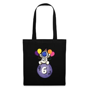 6 ans espace anniversaire 6. - Sac en tissu - noir - Devant