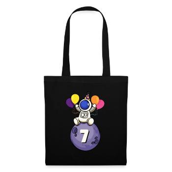 7 years old space birthday 7. - Tote Bag - black - Front