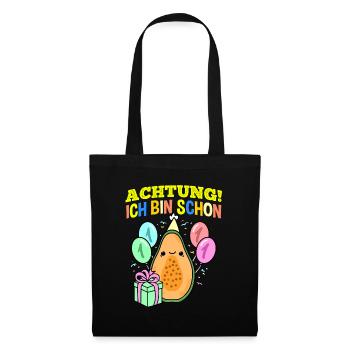 Achtung Ich Bin Schon 1 Geburtstag Papaya - Stoffbeutel - Schwarz - Vorne