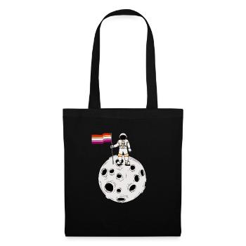 Astronaute lesbienne sur la lune Drapeau lesbien - Sac en tissu - noir - Devant