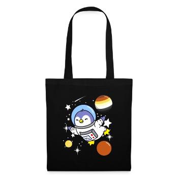 Pinguin Astronaut Gay Bear Pride - Stoffbeutel - Schwarz - Vorne