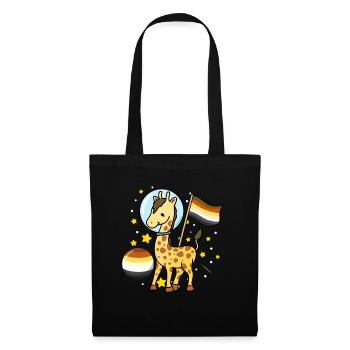 Girafe Astronaute Gay Bear Pride - Sac en tissu - noir - Devant