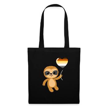 Faultier Herzballon Gay Bear - Stoffbeutel - Schwarz - Vorne