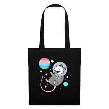 Opossum Astronaute Genderflux Pride - Sac en tissu - noir - Devant
