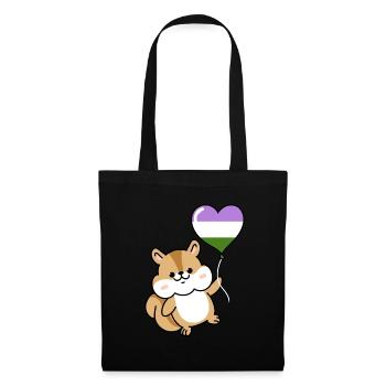 Ballon cœur d’écureuil Genderqueer - Sac en tissu - noir - Devant