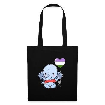 Elephant Heart Balloon Genderqueer - Sac en tissu - noir - Devant