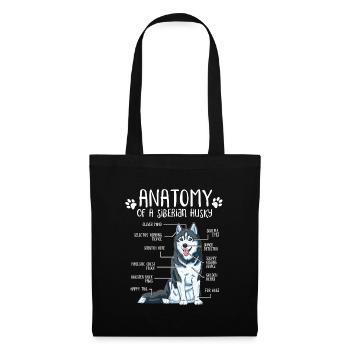 Cadeau de chien de propriétaire de chien d'anatomie de Husky sibérien - Sac en tissu - noir - Devant