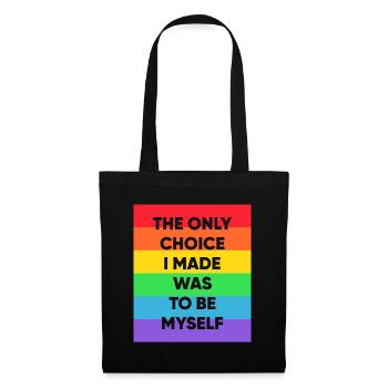 Schwul Lesbisch Regenbogen T-Shirt Geschenkidee - Stoffbeutel - Schwarz - Vorne