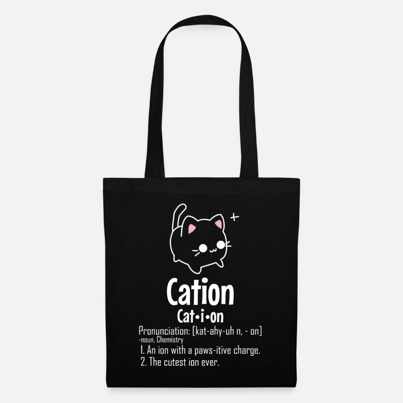 Cation Chemist Physicist Funny Gift Cat - Tote Bag - black