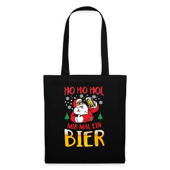 Ho Ho Hol mir Mal ein Bier - Stoffbeutel - Schwarz - Vorne
