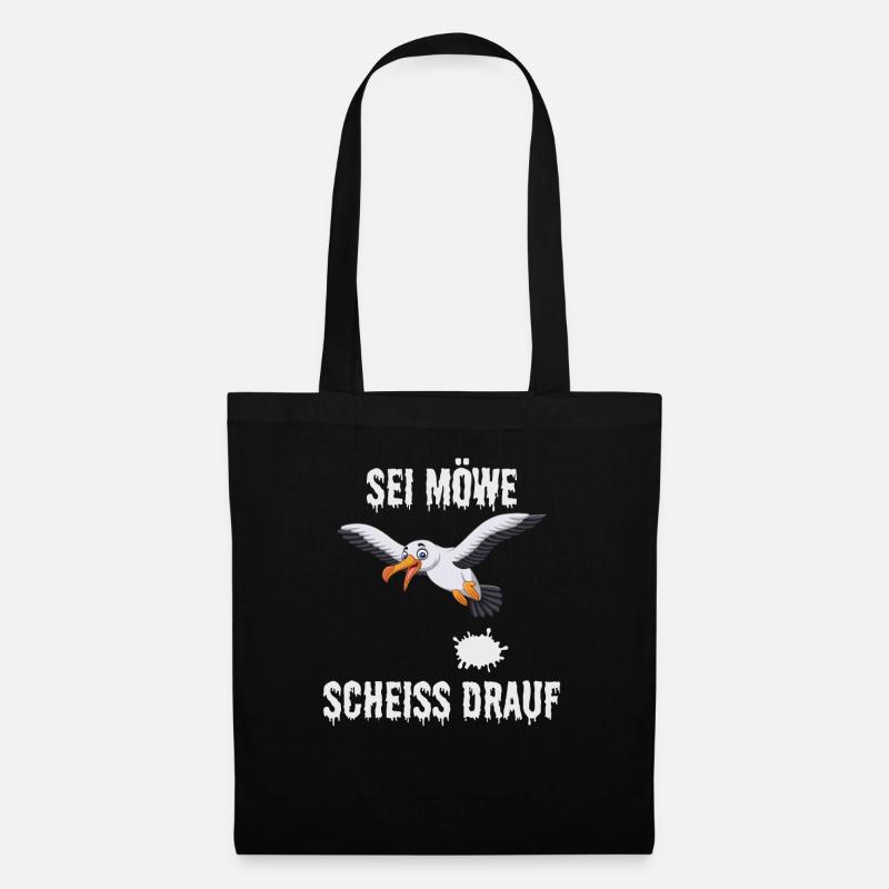Sei Moewe scheiss drauf - Stoffbeutel - Schwarz