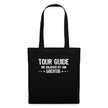 Reiseleiter Reiseführer Tour Guide - Stoffbeutel - Schwarz - Vorne