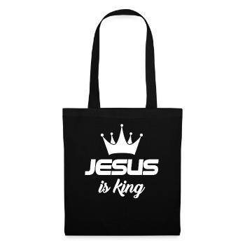 Jesus ist König, Christ, Jesus - Stoffbeutel - Schwarz - Vorne